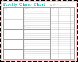 Family Chore Charts Printable Template Business Psd Excel