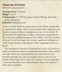 Greater Awaken Because Who Doesn T Want A Friendly Tarrasque Unearthedarcana Dungeons And Dragons Homebrew Dnd Sorcerer Spelling