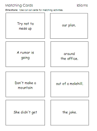 Help students use their newfound skills to solve some interesting. Idioms Word Lists Worksheets Activities And More Free Language Stuff