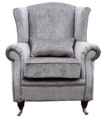 Grey Fabric Orthopedic High Back Wing Chair
