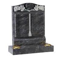Bahama Blue Granite Book Memorial with Carved Roses and ...