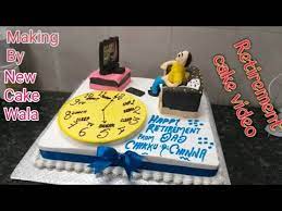 Living room scene and clock numbers elegant birthday cakes 90th birthday cakes retirement party cakes retirement gifts. Top Amazing Happy Retirement Cake Tutorial Cake Making By New Cake Wala Youtube