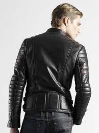 Gucci Black Leather Biker Jacket Deri