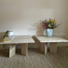 A marble coffee table is both modern and traditional: China Polished Light Cream Travertine Marble Coffee Table China Dining Furniture Hotel Furniture