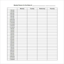 Hourly Weekly Calendar Template Time With Slots Excel Schedule Template Hourly Planner Schedule Templates