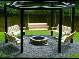 Saw This On A Friends Fb Wall What An Awesome Idea Backyard Fire Pit Swings Fire Pit Seating