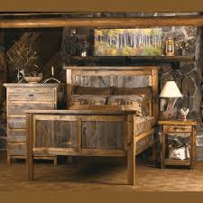 Brown and gold bedroom on yacht. Wyoming Reclaimed Wood Bedroom Set Log Cabin Rustics