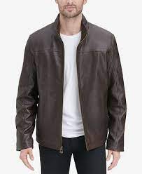 Cole Haan Men S Smooth Leather Jacket Created For Macy S Reviews Coats Jackets Men Macy S Mens Leather Bomber Jacket Leather Jacket Men S Leather Jacket