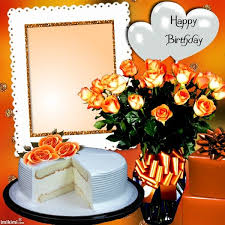 Birthday Cake With Photo Frame For Kids Happy Birthday Happy Birthday Frame Birthday Frames Happy Birthday Cake Photo