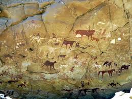 Rock paintings of decorated woman and children on cave, tassili n'ajjer, unesco world heritage site, algeria, north africa, africa. Saharan Rock Art Wikipedia