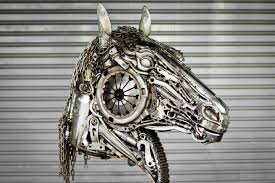 The imagination of the people who created these steampunk horses has to. Horse Metal Art Cheval De Metal Sculpture By Mari9art Metal Art Sculpture Artmajeur