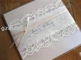 Lace Ribbon And Vellum Lace Wedding Invitations Wedding Cards Wedding Invitations
