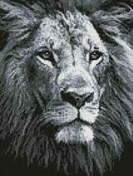 • select from full palette, enter number of colors desired, shades of gray, or black and white. Mini Lion Close Up Black And White Cross Stitch Pattern By Tereena Clarke Crosstitch Com