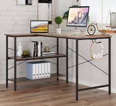 The proper size of this computer desk workstation makes it can be used as a wiring desk, office workstation, home or study desk, and so on. 17 Stories Small L Shaped Computer Desk 47 Inch L Shaped Corner Desk With Reversible Storage Shelves For Small Space Home Office Modern Simple Style Writing Desk Table Rustic Brown Reviews Wayfair