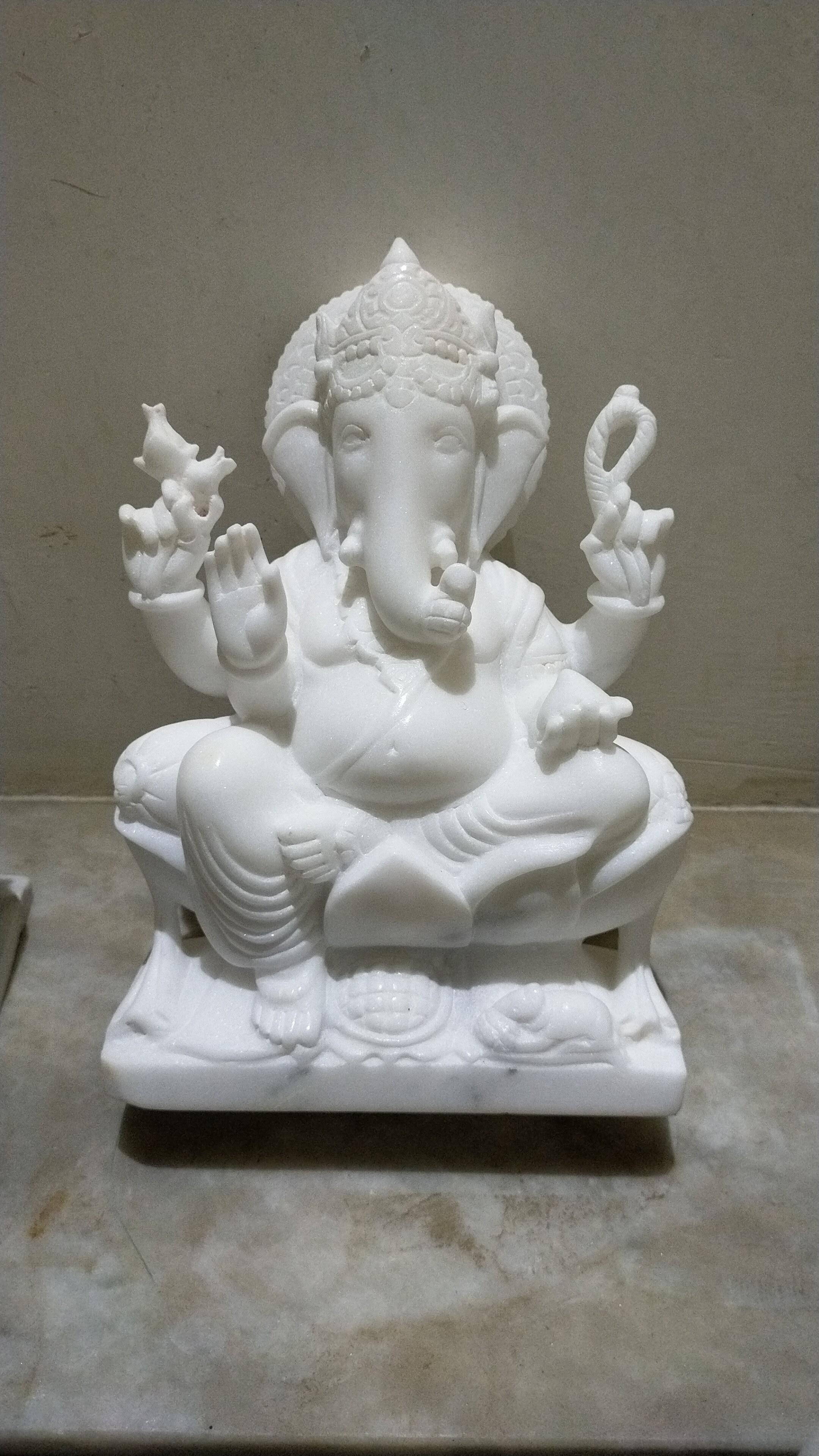 Premium Marble Lord Ganesha Murti for Home Temple product image