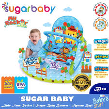Beli bouncer / ayunan bayi otomatis, kursi makan, duduk dan goyang bayi, car seat berbagai merk harga murah mulai dari pliko, family, mothercare, ikea, chicco, mastela di bukalapak Jual Sugar Baby Little Farm Rocker 3 Stages Baby Bouncer Ayunan Bayi Biru Babys Stuff
