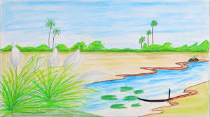 How To Draw Scenery Of Autumn Season Step By Step Very Easy Landscape Drawings Drawings Easy Drawing Images