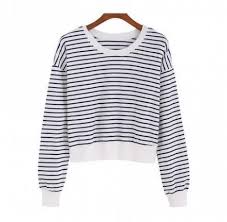 Black And White Crop Top 19 Trendy Fashion Black And White Stripes Crop Tops Crop Top Sweatshirt Black And White Crop Tops White Striped Crop Top