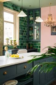 tropical kitchen decor with green