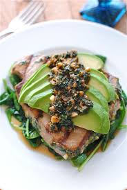 Grilled Citrus Tuna Steak With Avocado And Spinach Bev Cooks Healthy Recipes Food Tuna Steak Recipes