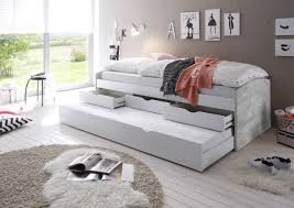 Die passende matratze, für die liegefläche 90x200 cm. Bett Einzelbett Ausziehbett Schubladenbett Tandembett 90cm Weiss Beton