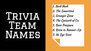 Bambi turner forget about scoring points on the field; 50 Trivia Team Names For Your Next Game Night Best Life