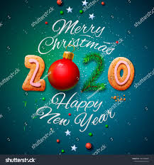 Merry Christmas And Happy New Year 2020 Greeting Card Vector Illustration Merry Christmas And Happy New Year Happy New Year 2020 Merry