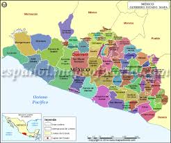 Conoce el mapa de méxico con división política, además del nombre de sus 32 estados y sus capitales. Mapa De Guerrero Estado De Guerrero Mexico