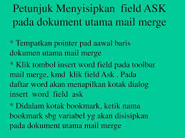 We did not find results for: Mail Merge Mail Merge Adl Fasilitas Untuk Membuat Dan Mencetak Surat Dengan Menggabungkan Dua Dokumen Utama Yang Berisi Surat Induk Dan Dokumen Data Yang Ppt Download