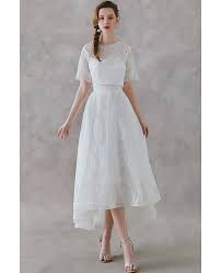 I have around 100 vintage wedding dresses from all eras, restored with love and care. Retro High Low Lace Two Pieces Wedding Dress Tea Length For Country Outdoor Weddings Ys610 Gemgrace Com