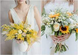Yellow and white spring wedding bouquet. 22 Sunny Yellow Wedding Bouquet Ideas Colors For Wedding