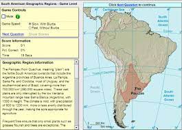 South central america quizzes geography online games. Interactive Map Of South America Geographic Regions Of South America Game Sheppard Software Mapes Interactius