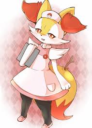 braixen and joy (pokemon and 2 more) drawn by kajiura 