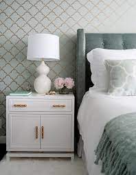 Check spelling or type a new query. White Nightstand With Gold Bamboo Pulls Transitional Bedroom