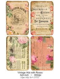 Instant Download Vintage Ad S And Roses 3 X 5 Etsy Vintage Ads Digital Collage Sheets Vintage Ephemera