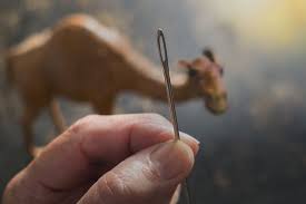 It is easier for a camel to go through the eye of a needle, than for a the first is something to the effect that there was in the city wall of jerusalem a narrow gate known as the eye of the needle. third is what we might call the grace interpretation. Is The Eye Of The Needle A Gate