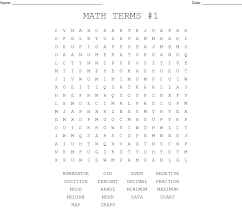 Math Terms 1 Word Search Wordmint