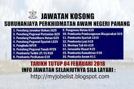 Penolong pegawai kesihatan persekitaran / p. Jawatan Kosong Suruhanjaya Perkhidmatan Awam Negeri Pahang Spa Pahang 04 Februari 2018