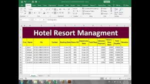 How To Make Hotel Booking Management Sheet In Excel Youtube