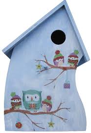 Winterliches Vogelhaus Mit Eulen In Pragetechnik Schritt 3 Vogelhaus Vogelhaus Ideen Eule