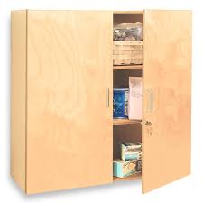 Bolting a filing cabinet directly to a wall is not only a safety feature, but also a security one, as it would be difficult to remove the filing cabinet. Whitney Brothers 36 W Locking Wall Storage Cabinet