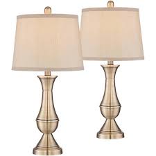 Though it'd be nice to illuminate our homes solely with natural sunlight, supplemental lighting is a necessity. Regency Hill Traditional Table Lamps Set Of 2 Antique Brass Metal Beige Drum Shade For Living Room Family Bedroom Bedside Office Target