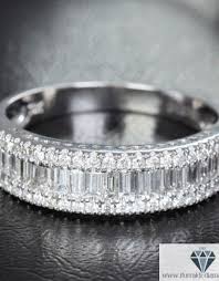 Channel Set Baguette Round Diamond Half Eternity Wedding Band Or Ring Diamond Half Eternity Wedding Band Diamond Wedding Bands Round Diamonds Wedding Band