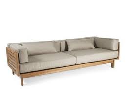 Upholstered Teak Garden Sofa Falsterbo 3 Seater Garden Sofa Skargaarden