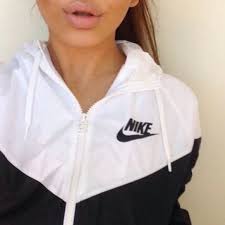 Black And White Nike Sweatshirt Black And White Nike Windbreaker Fashion Girl Sweatshirts Cardigan Sweatshirts
