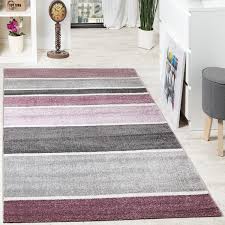 Das karo muster mit den farben lila, grau und weiß ist ein hingucker im jugendzimmer. Teppich Wohnzimmer Modernes Streifen Muster Teppichcenter24