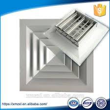 Hvac System Aluminium Square 4 Way Air Louvers Faced Ceiling Diffuser With Damper Ceiling Diffuser Hvac System Hvac