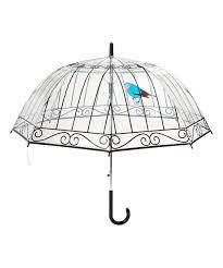 This Birdcage Umbrella Doubles Down With A Bird In Cage Design On The Clear Windproof Canopy 31 5 L X 33 1 Di Umbrella Birdcage Umbrella Under My Umbrella