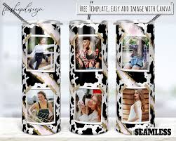 Cow Marble Photo Frame 20oz Skinny Tapered & Straight Tumbler Sublimation  Waterslide Digital Design Full Tumbler Wrap Png Digital Download