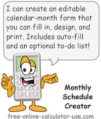 Read our review and comparison of 9 best schedule makers for your  review of checkappointments. Monthly Schedule Creator Fill In Printable Calendar Pages